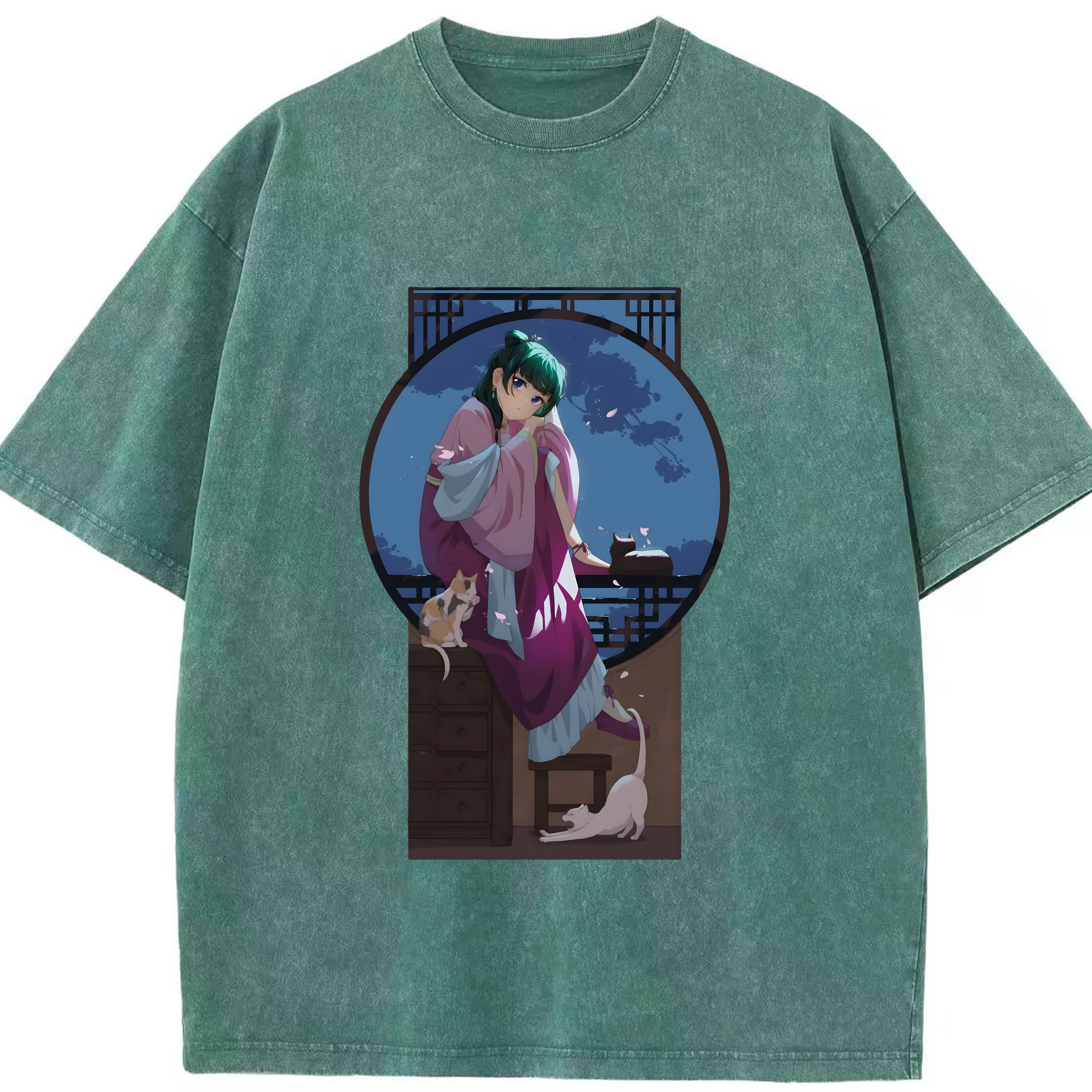 （画像用） 薬屋のひとりごと The Apothecary Diaries 綿100% ヴィンテージ風 半袖Tシャツ（フロントプリント）